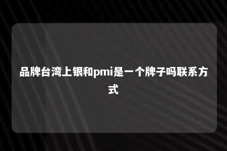 品牌台湾上银和pmi是一个牌子吗联系方式 